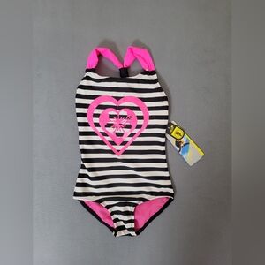 Belloo Girls One Piece Swimsuit Criss Cross Back Swimwear, Size XSMALL 4-5Yrs.